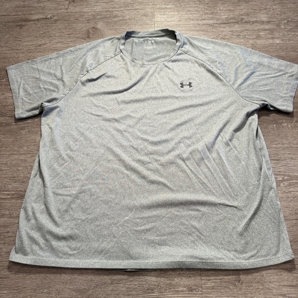 Under Armour Shirt‎ Adult XXL Gray Tee Short Sleeve Tech Performance Minimal